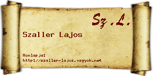 Szaller Lajos névjegykártya